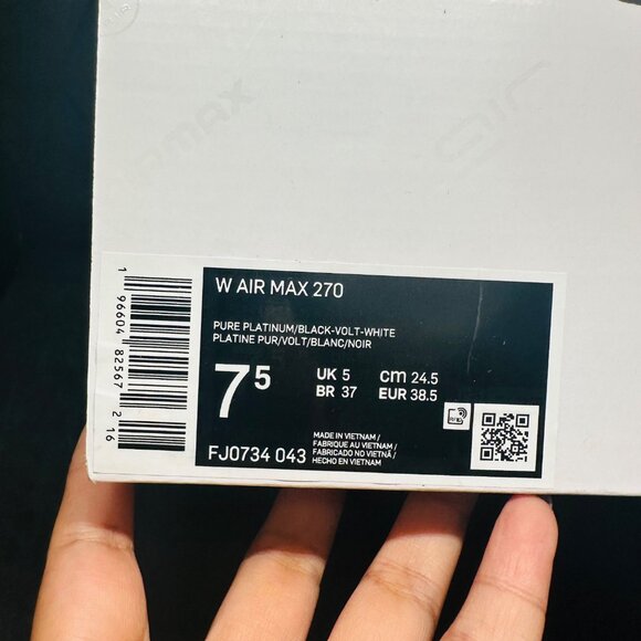 🤩Nike Air Max 270 Women Shoes Sz 7.5 White Green Comfy Soft Sneakers FJ0734-043 - Picture 7 of 12